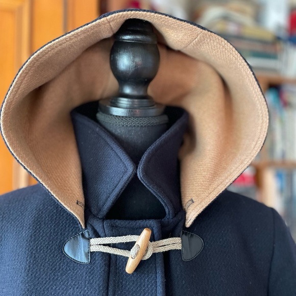 Saint James Navy and Camel Color-block Wool Coat Size EU 42 /CAD 12 NWT - Picture 5 of 16